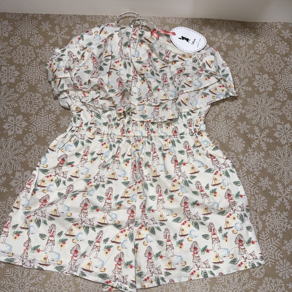 Janie And Jack Moana Romper Size 8 NWT Disney